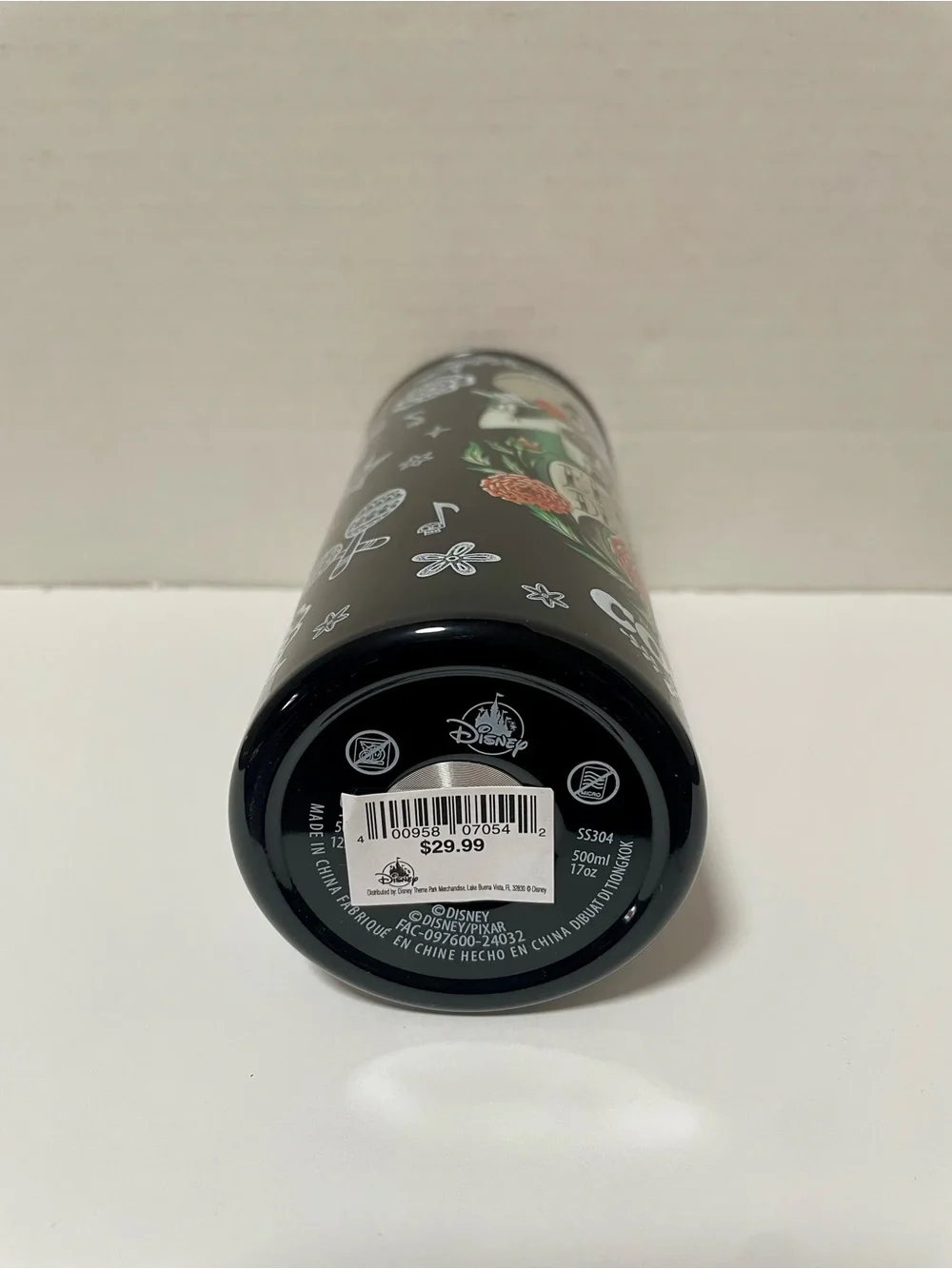 Disney Coco Ernesto De La Cruz Tall Tumbler - Black with Orange Floral